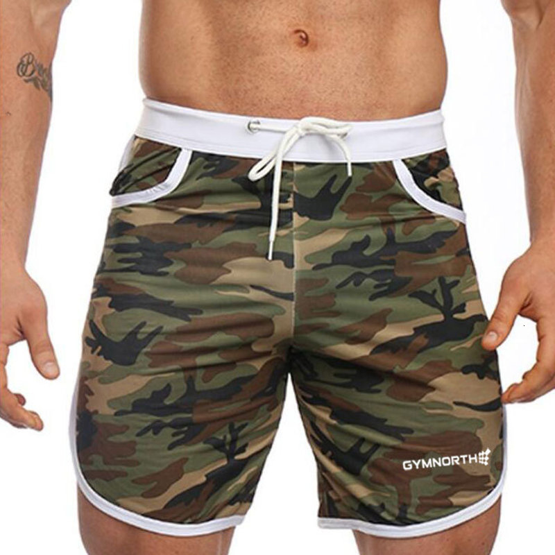 

2021 New Men Fitness Bodybuilding Camouflage Shorts Man Gyms Workout Short Pants Male Summer Casual Fashion Beach Jogger Sportswear Jbjy, Dark blue