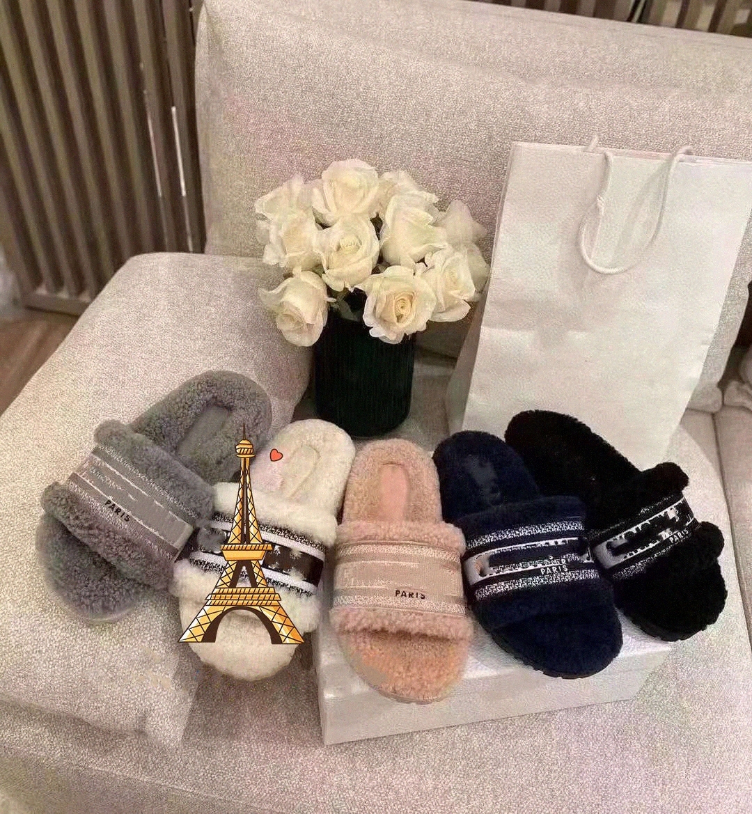 

With Box Fashion High Quality Women Love Cotton Slippers Slipper Winter Womens Girls Slides Black Brown White Pink Coffee Size 35-42 G2YH#, I need look other product