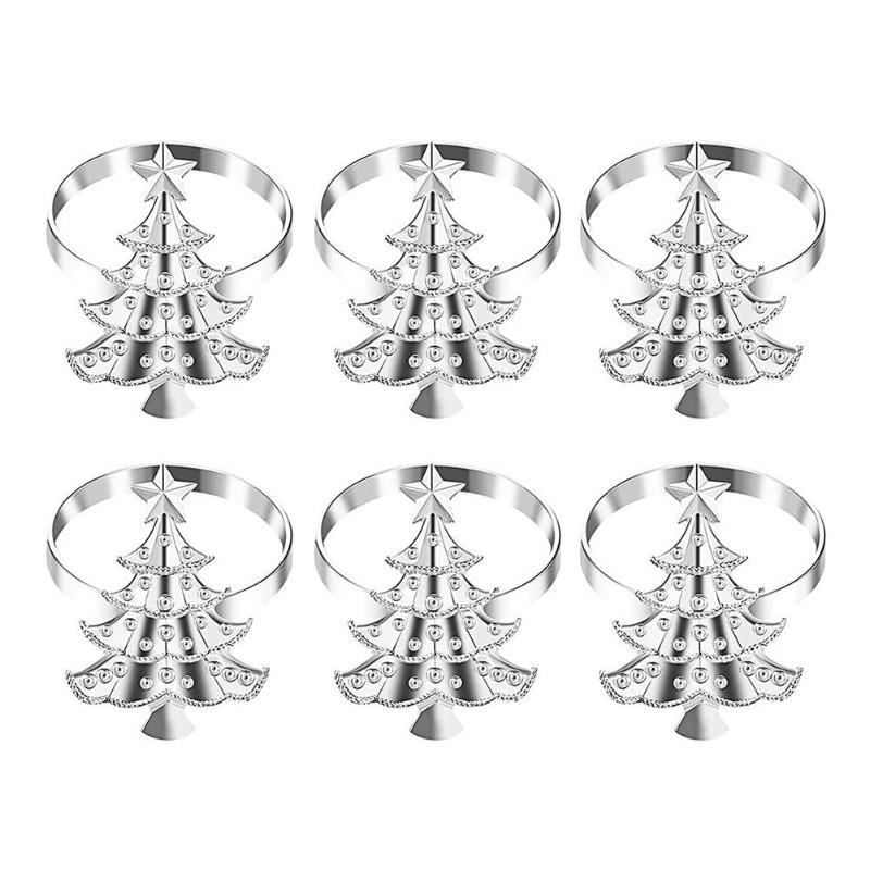 

Christmas Decorations 6 Pieces Tree Shape Napkin Wedding Home Party Table Decor Thanksgiving Dinner For