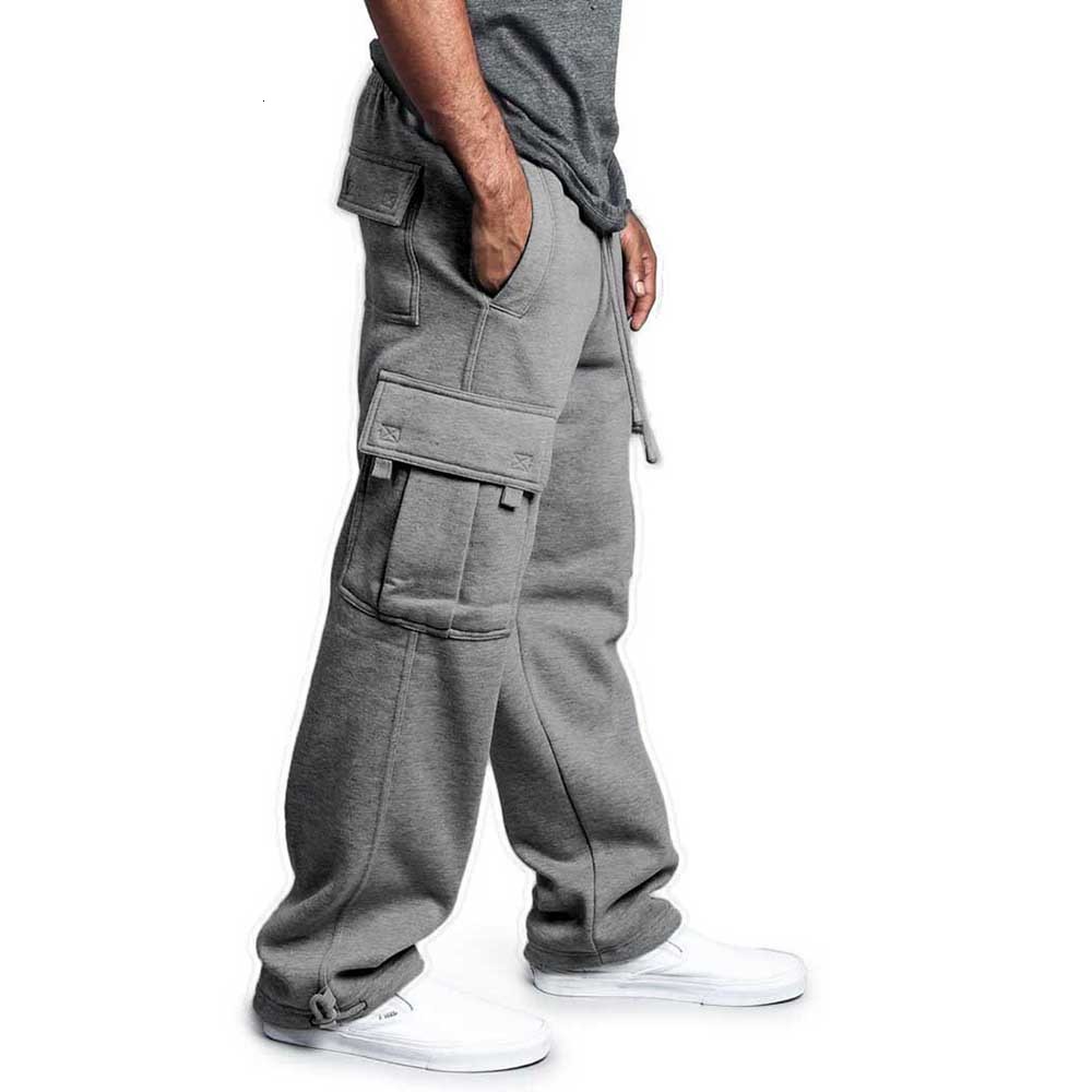 

2021 New in the Hiphop Fashion Runners Harem Cargo Sweatpants of Casual Men Big Pocket Loose Baggy Pants Straight Street Tactical Clothes V9, Black
