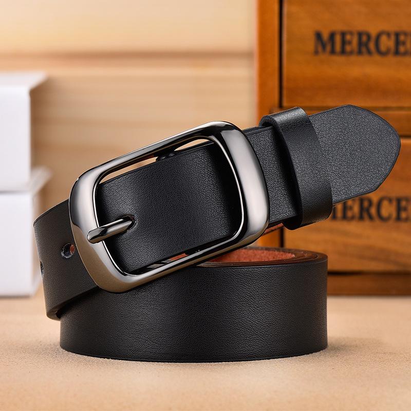 

Belts 2021 Fashion Women's Strap Casual All-match Brief PU Leather Woman Pure Color Top Quality Jeans Belt, Black