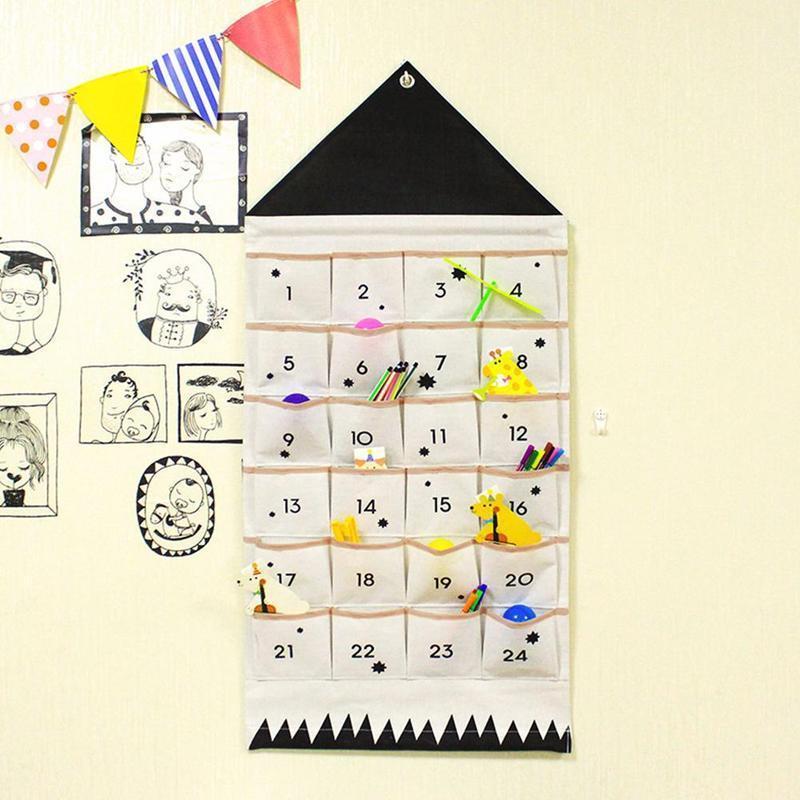 

Storage Bags Spot Canvas Hanging Children's Room 24 Pockets Debris Sorting Bag Wall Key