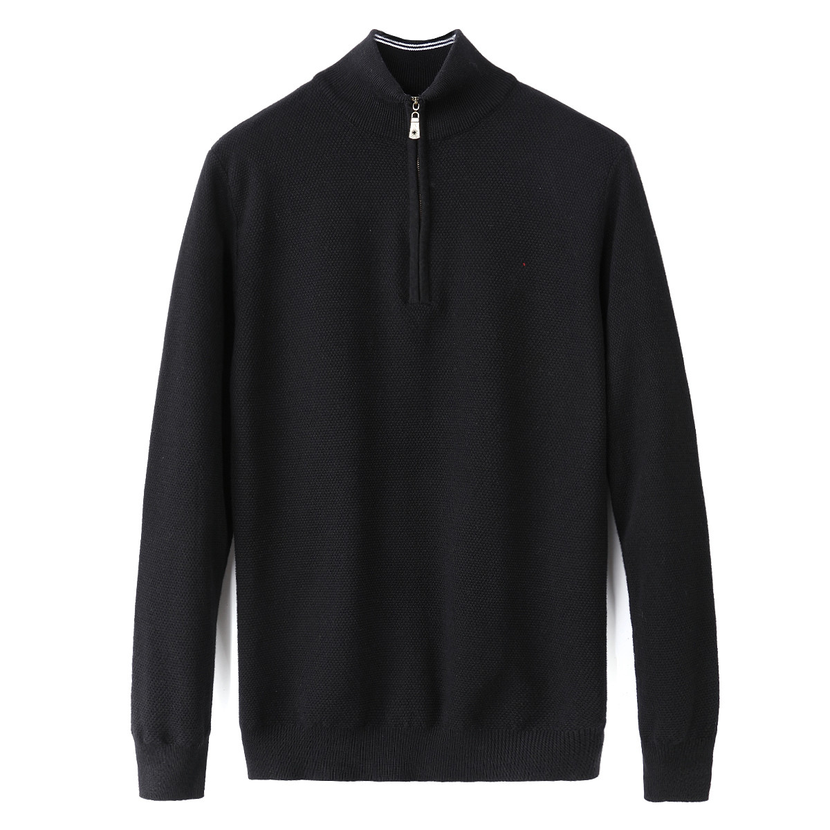 

Hot Winter Sweater Men Half zipper Casual Knit Jumpers zip Sweaters Turtle Neck Mens Long Pullovers Famous Brand Youth, Gray