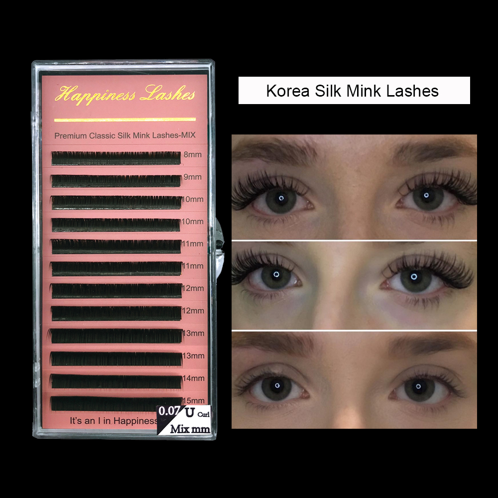 

4 Trays Eyelash Extension Volume Eye Lash Supplies Individual Lash Classic Soft Silk Mink Lash Deep Matt Natural Looking HPNESS