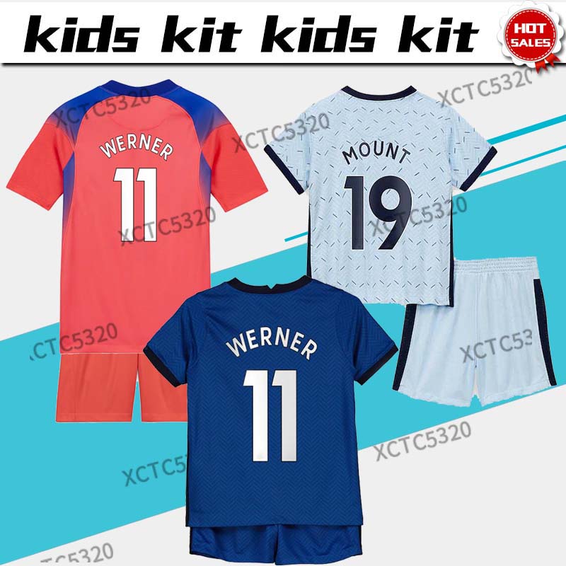 

Kids Kit The blues #29 HAVERTZ #10 PULISIC home soccer jersey 20/21 away 3rd Child soccer shirt ZIYECH WERNER football uniforms, No name no number