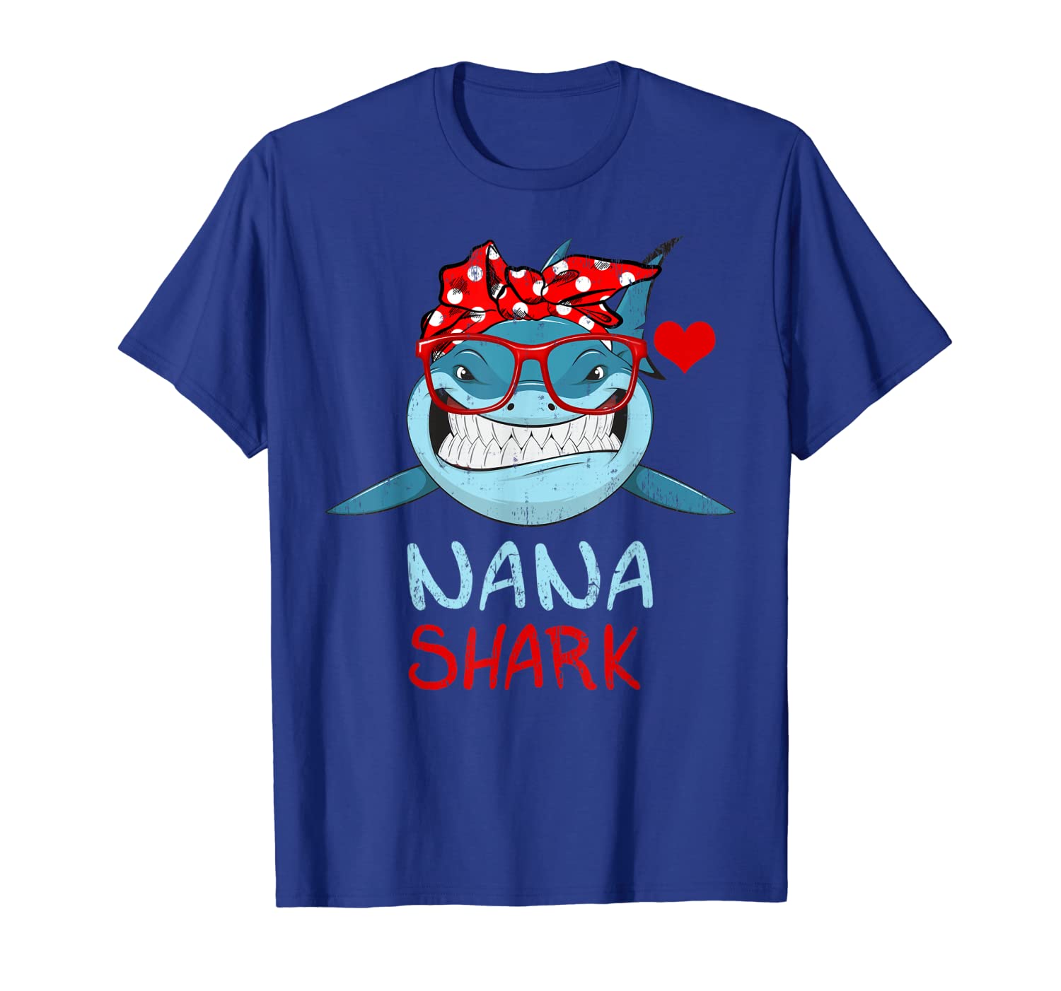 

nana sharks glasses tshirt gift for womens, White;black