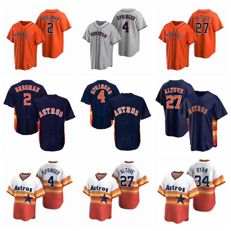 

Baseball Jerseys 27 Jose Altuve 2 Alex Bregman 4 George Springer 34 Ryan men women youth size S- custom HoustonAstrosJersey 2021, Nk patch