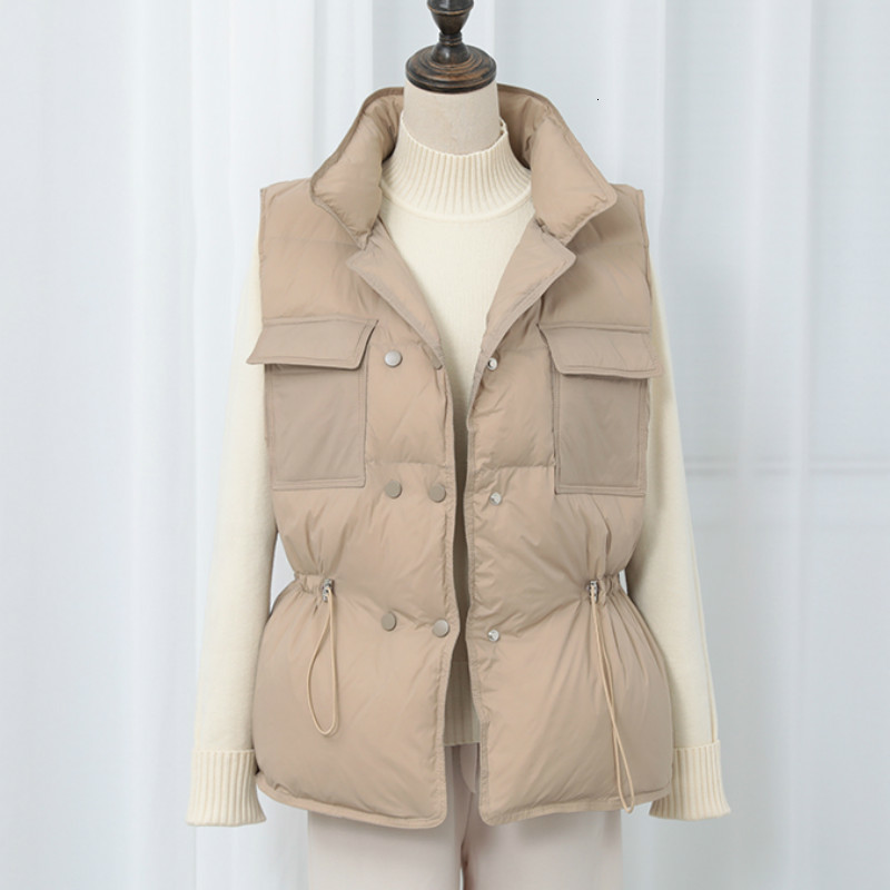 

2021 New Women Fashion Sleeveless Coat Female Women's Autumn Winter Ultra Light Down Jacket Pp418 Lo6d, Black