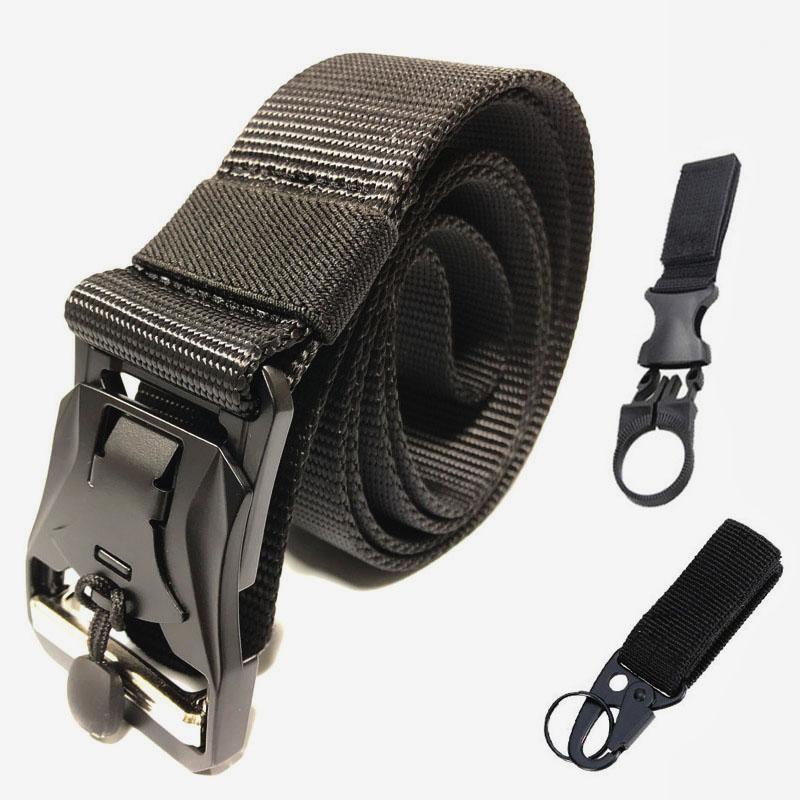 

Waist Support Tactical Belt Magnetic Buckle Metal Outdoor Adjustable Army Heavy Duty Training Hunting Accessorie Cinto1, Only 2hooks