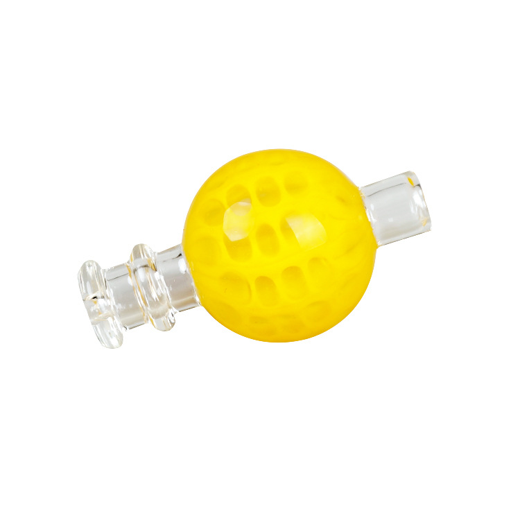 

Smoking Glass Bubble Carb Cap UV Yellow Ball Caps For Beveled Edge Quartz Banger Nails Water Bongs Pipe Dab Rigs