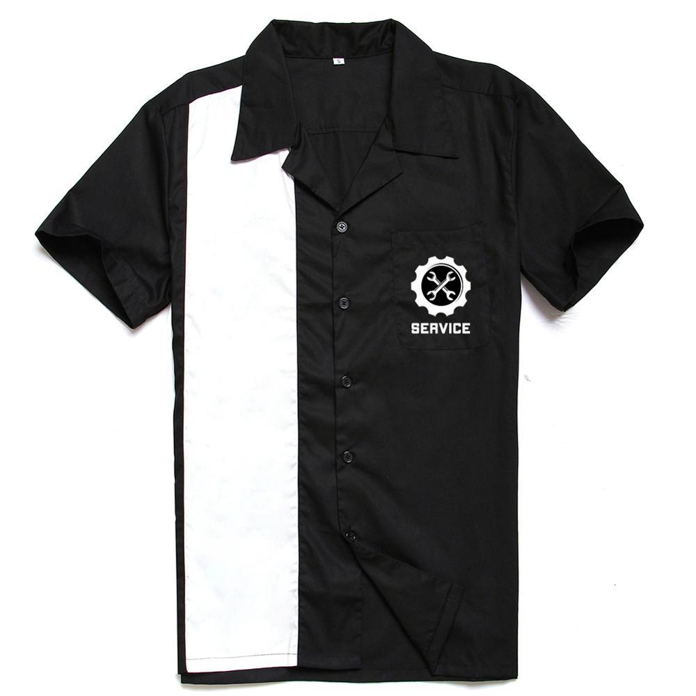 

2021 New Style Top Brand Cotton Shirt with Gear Spanner Service Embroidery Vintage 40s American Shirts for Party Dinner Euh0, St126-service