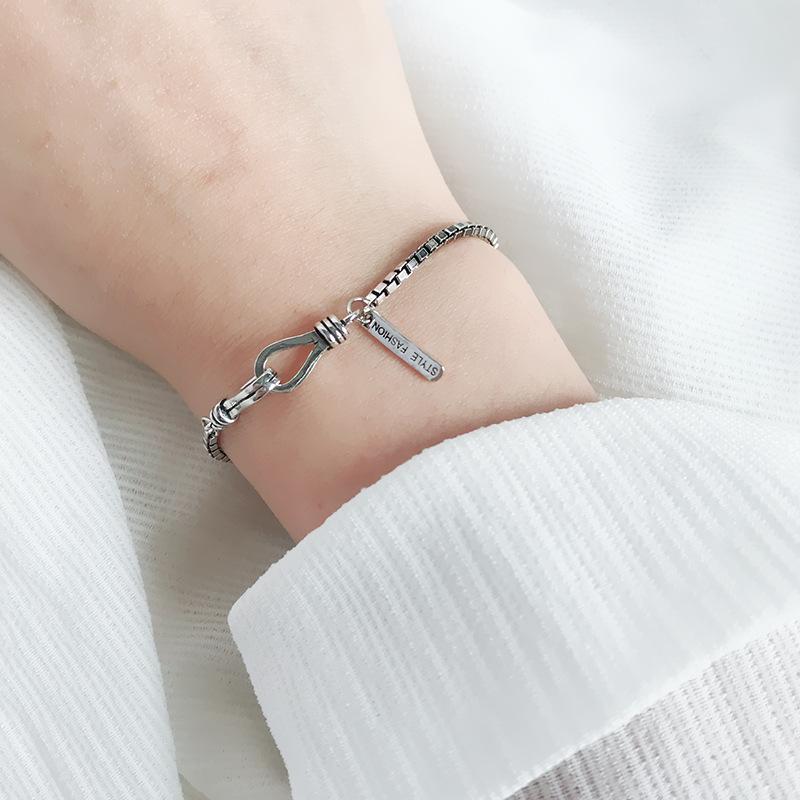 

Link, Chain Fashion Style Bransoletka 925 Sterling Silver Bracelets For Women Girl & Bangles Pulseras Plata De Ley Mujer