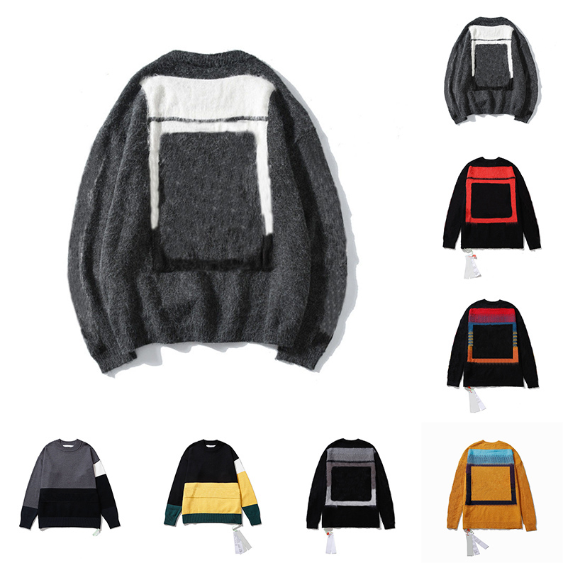 

mens womens designers sweaters brands man s clothes luxurys White clothing knitted low neck men sweater warm winter, Pay for dhl;not goods