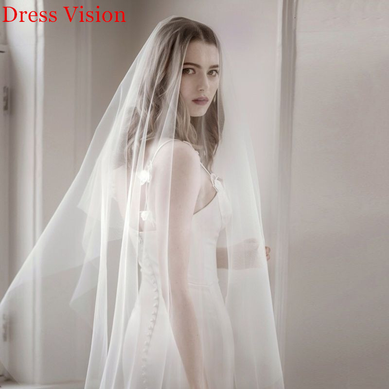 

2021 Mesh Ivory Veil Simple Style Bridal Headwear Wedding Accessories Ui5c