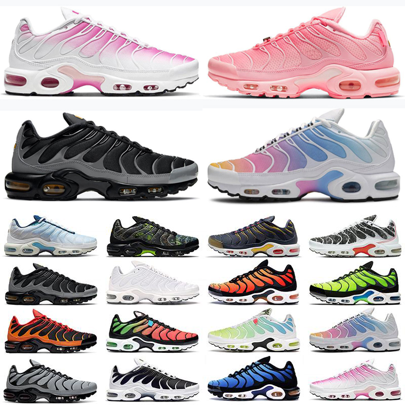 

tn plus running shoes mens black White Sustainable Neon Green Hyper Pastel blue Burgundy Oreo women Breathable sneakers trainers outdoor sports fashion size 36-46, As photo 23