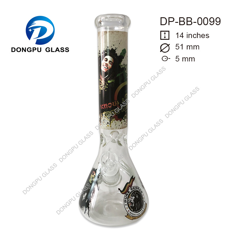 

DongPu printing bongs 14'' new somking pipe design Red zob beaker water pipes hookah wholesale dab rigs with percs fixed dowfunny bob marley
