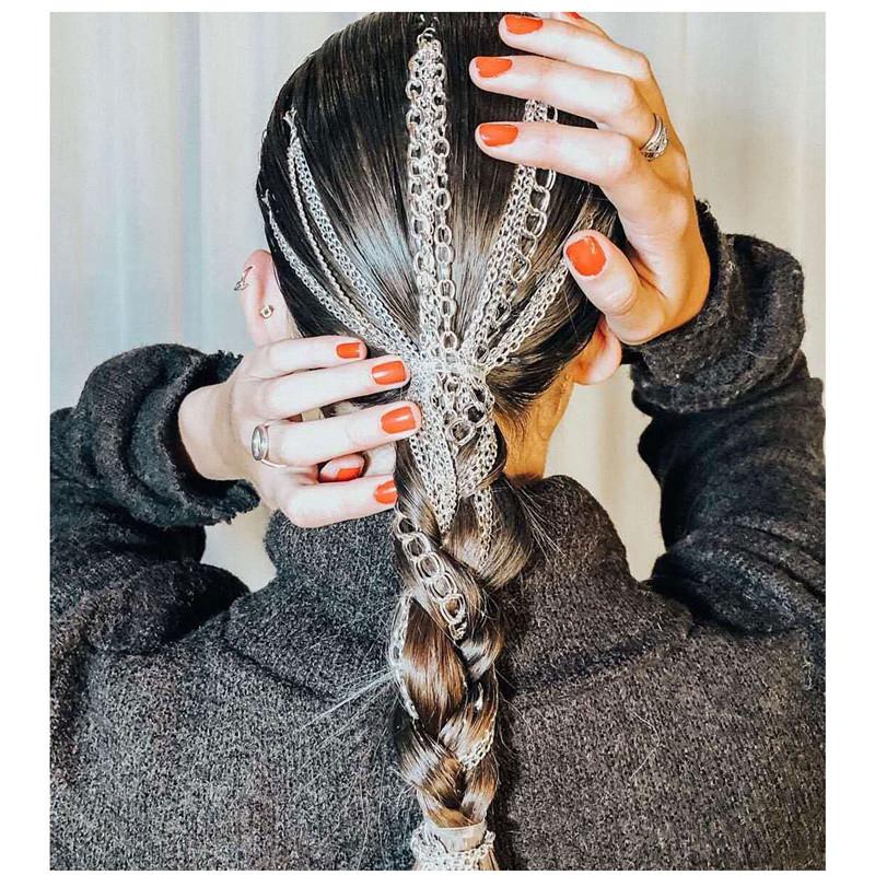 

New Extended Hair Chain Silver Plated Fringe Hair Chain Headdress Head BB Clip