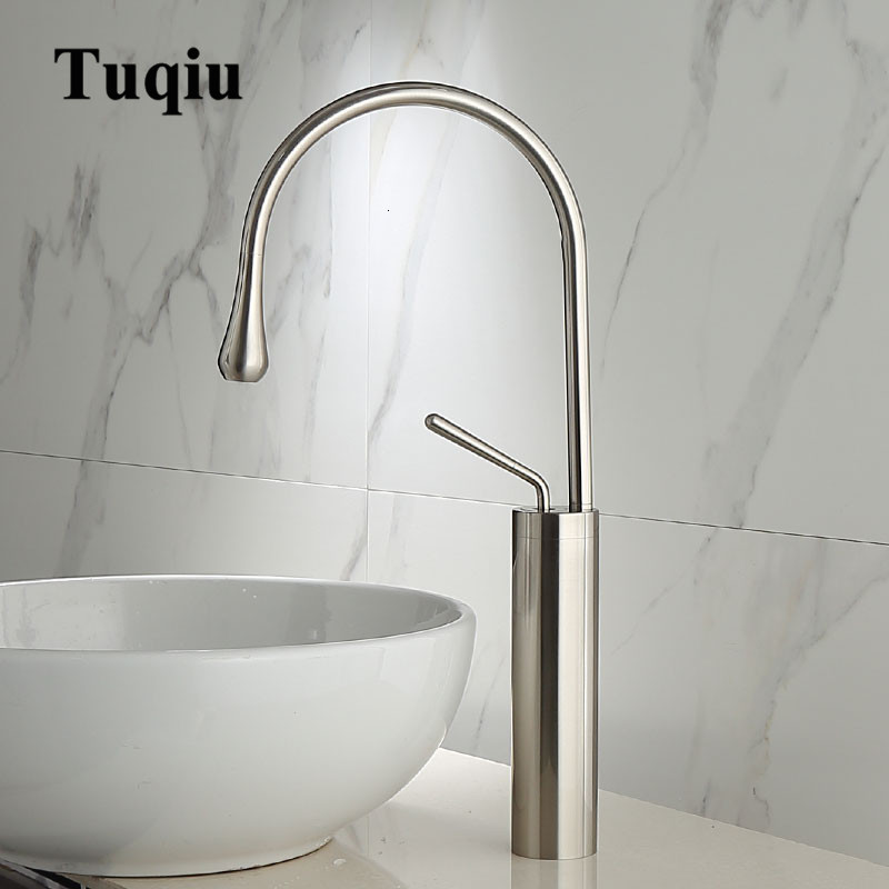 

2021 New Modern Nickel/black Bathroom Kitchen Single Hole Cold and Hot Water Tap Basin Faucet Mixer Taps Fdq0