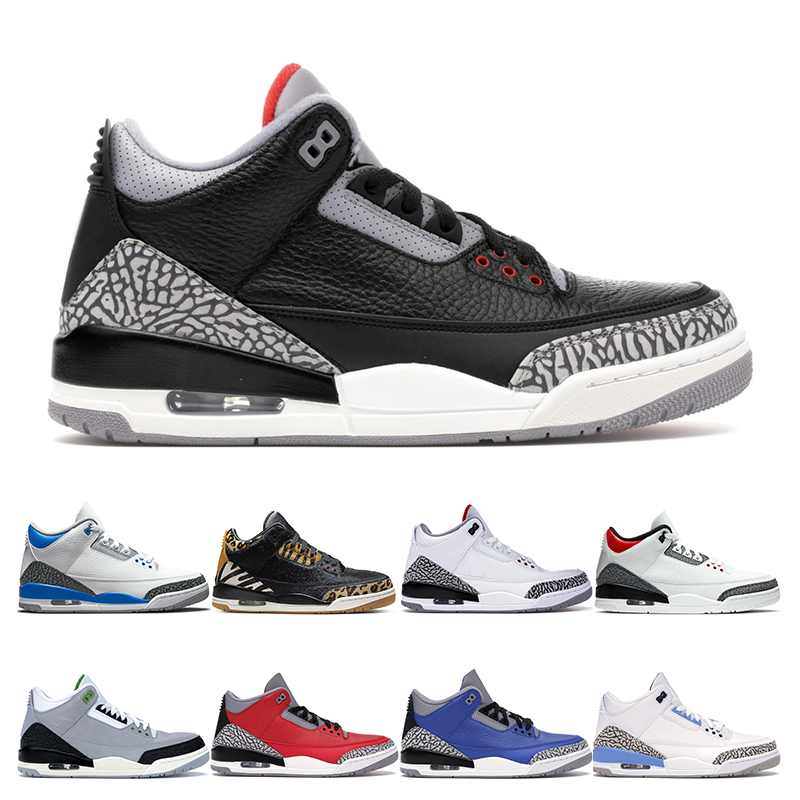 

top mens basketball shoes 3s Racer Blue UNC cool grey Midnight Navy White Cement Fire Red Tinker sports sneakers trainers outdoor, #17