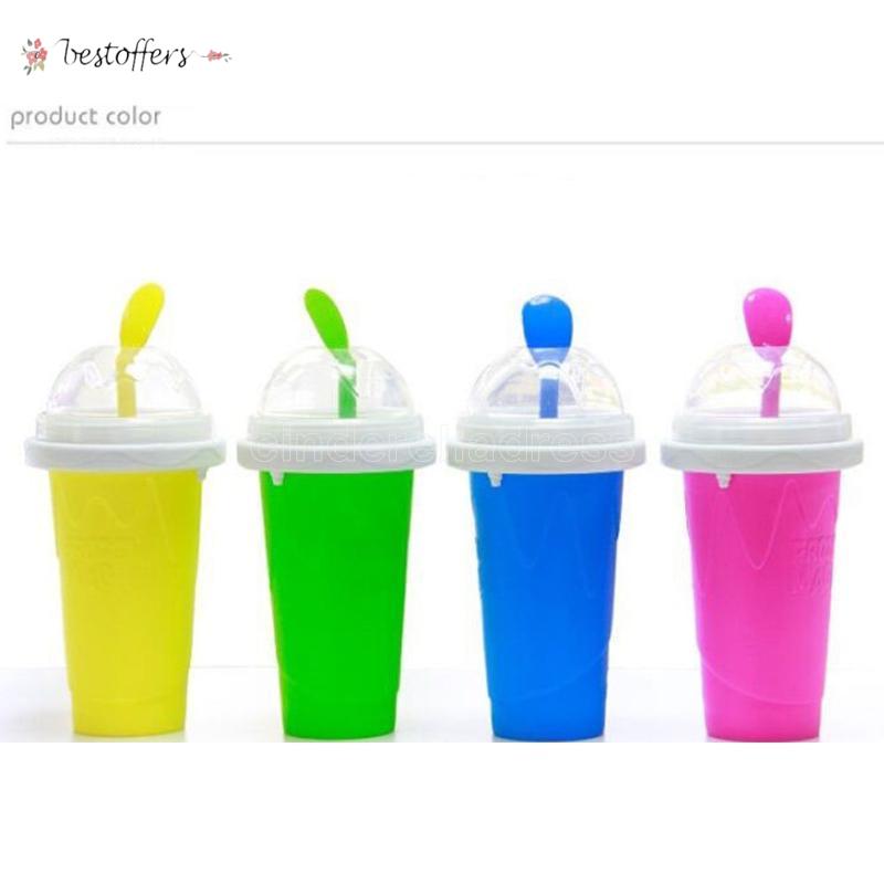 

Easy DIY Smoothie Cup With Straw Magic Pinch Smoothie Maker Travel Camp Portable Silicone Smoothie Cup Sand Ice Cream Slush Maker DBC BJ17