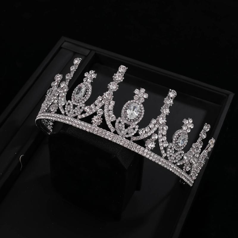 

Hair Clips & Barrettes Crystal Vintage Royal Queen King Tiaras And Crowns Men/Women Pageant Prom Diadem Ornaments Wedding Jewelry Accessorie