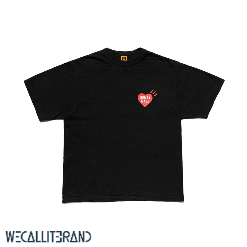 

High Quality Human Made #1924 Tiger Skin Love Printing Slubby Cotton Lovers Short Sleeve T-shir, Black;gray