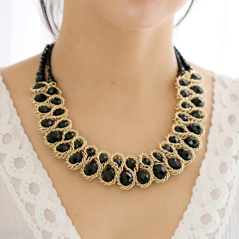 

Chokers HAHA&TOTO All Seasons Women 19.6 Inches Fashion Crystal Beads With Gold Chains Statement Necklace Wedding Party Jewelry