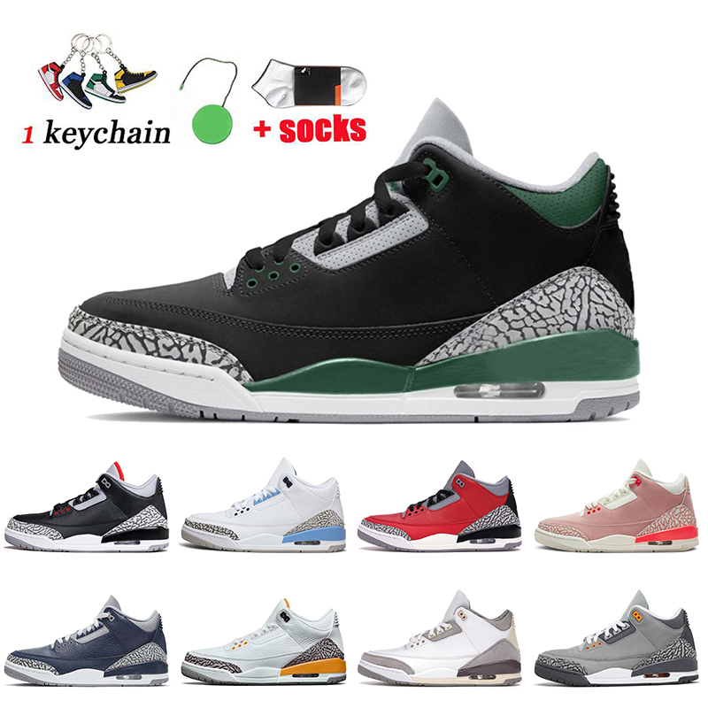 

2021 Top Quaity Pine Green 3s Mens Basketball Shoes Jumpman Retro Air Jordan 3 UNC A Ma Maniere Rust Pink Laser Orange Airs Jorden Black Cement Trainers Sneakers NIK, A13 georgetown midnight navy 40-47