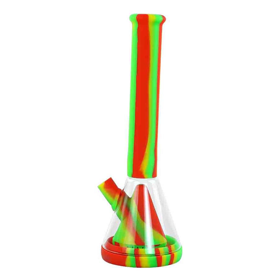 

Water pipes 14'' beaker bong glass pipe silicone bongs dab rigs hookah smoking hookahs use for dry herb