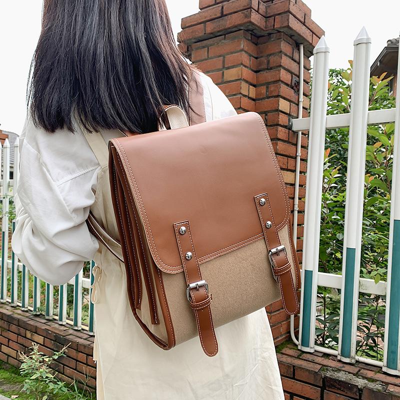 

HOCODO Fashion Small Backpack Women PU Leather Vintage Female Backpack Travel School Bags For Teenage Girls Shoulder Bag Mochila, Black