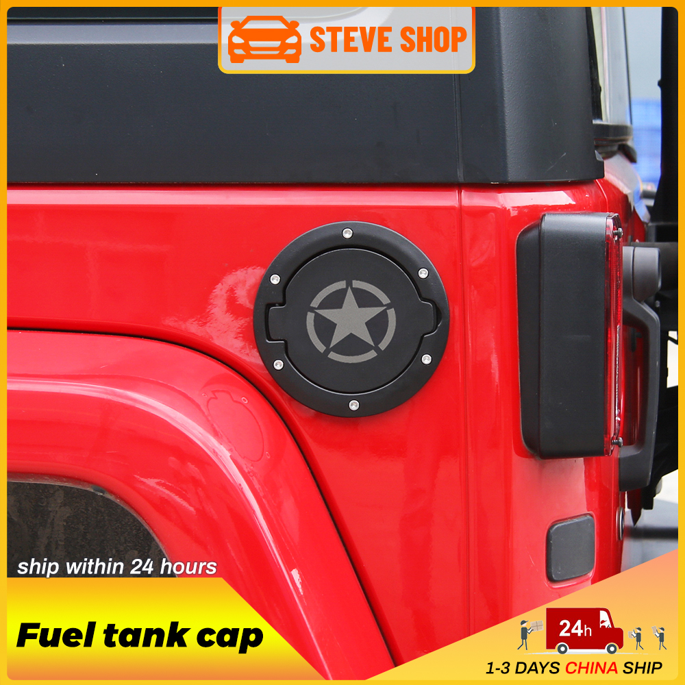 

Car Fuel tank cover Gas Cap B style For Jeep Wrangler From 2007 To 2017 Auto Exterior Accessories ABS Metal