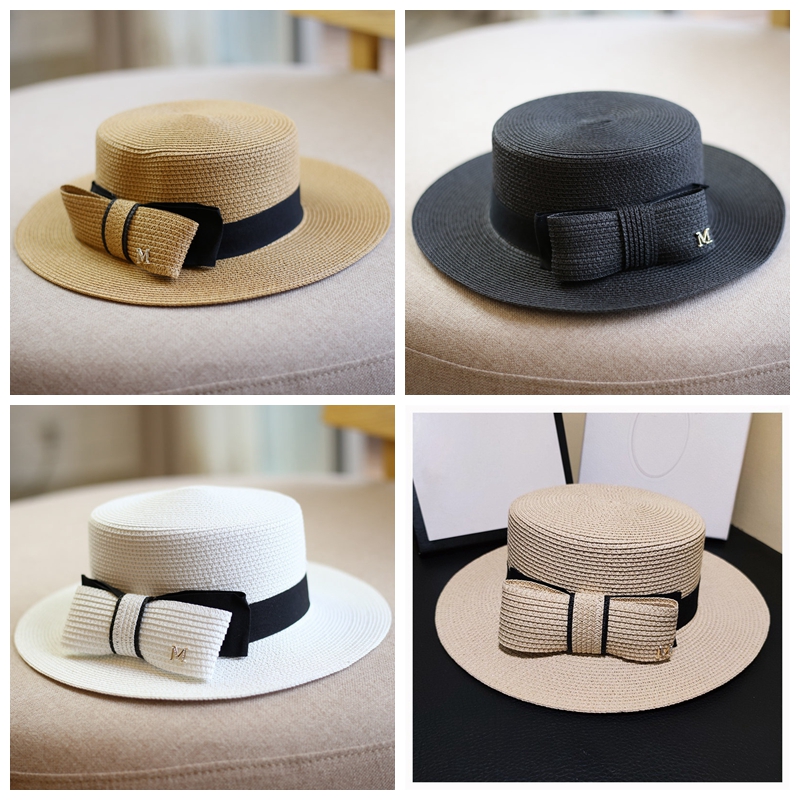 

Woman Outdoor Flat Caps Fashion England Style Summer Straw Knitted Hats Beach Sunscreen Foldable Caps For Travelling, Blue;gray