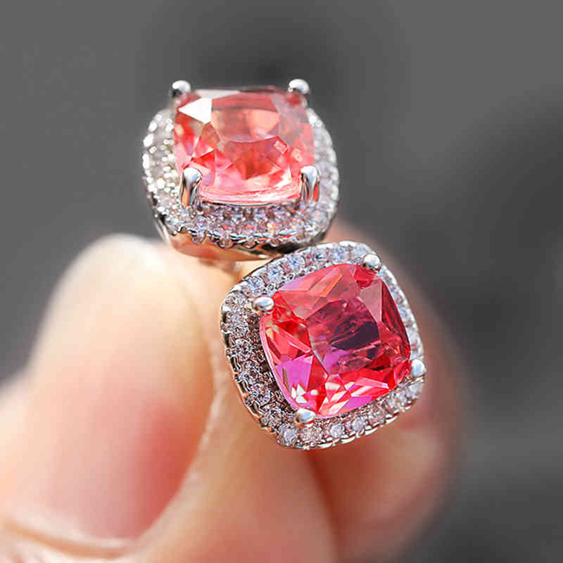 

AAAAA Tourmaline Earring Candy Gradient Ramp Eardrop 14K Platinum Plated Fashion Jewelry Fine Accessories Ear Stud Ornament