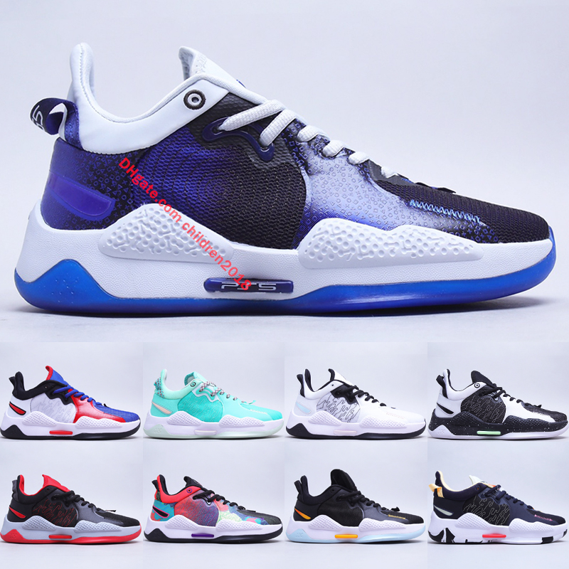 

PG 5 PG5 Men Basketball Shoes Newest Designer Trainers Racer Blue Dark Obsidian Melon Tint Team USA Bred Black Volt Outdoor Sneakers Size 40-46, #06 racer blue