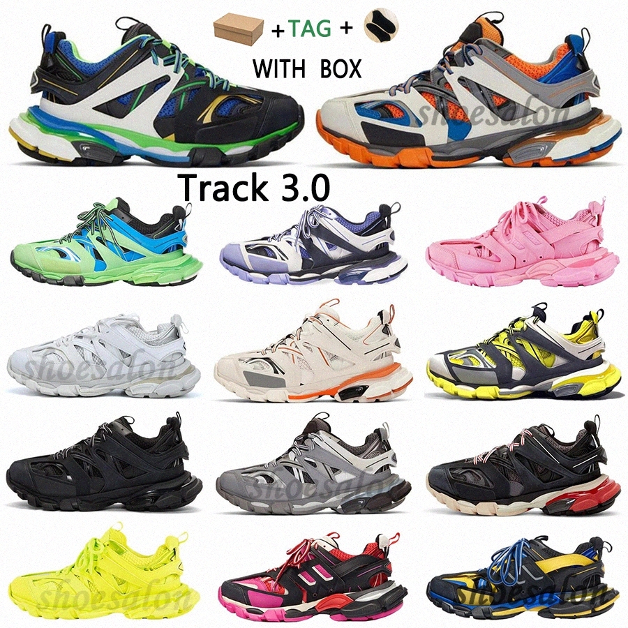 

2021 Paris 3.0 Track s shoes Clunky triple Sneakers men women White Pink 3M Grey Beige Orange Blue Platform Tess 18ss Update Version Designer Sport Balenciaga Sne L60l#, Box