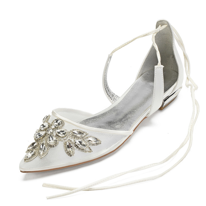 

Sandals Flat comfort... wedding shoes for bride... pointed ankle... girdle... tightly knit... dress... CQ6U, 1# shoe box