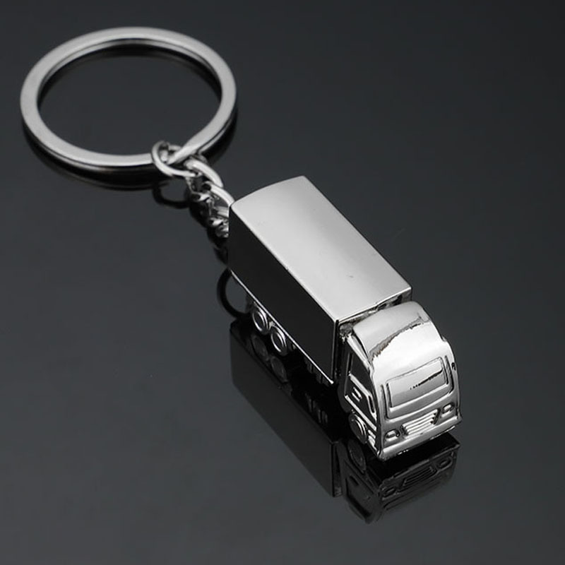 Creative Gift Three Dimensional Truck Model Metal Car Advertisement Waist Key Ring Chain Pendant Accessories-image-731598304
