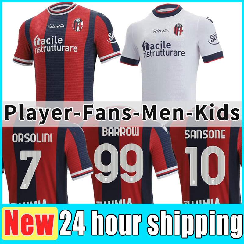 

21/22 BOLOGNA FC Sansone SANTANDER 1909 soccer jerseys maglie da calcio Orsolini Tomiyasu Olsen Soriano football shirt DOMINGUEZ PALACIO Barrow SVANBERG JERSEY, Home