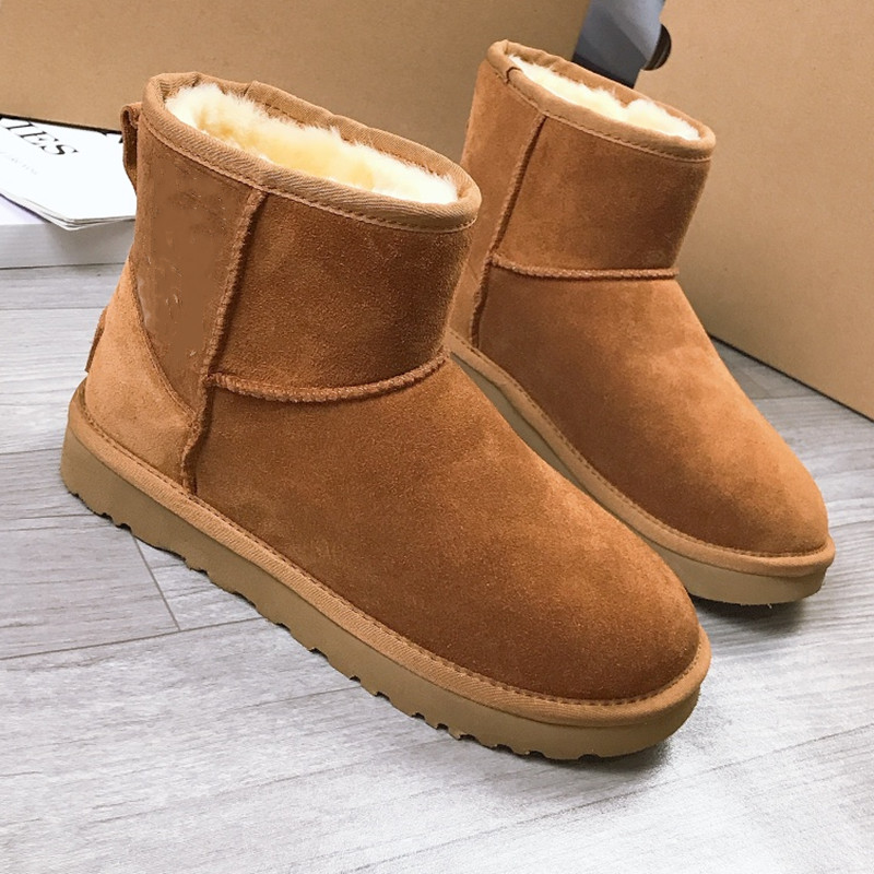 

Classics Winter Snow boot Real Fur Slides Leather Waterproof Warm Knee High Women Designer Boots Fashion booties, Black
