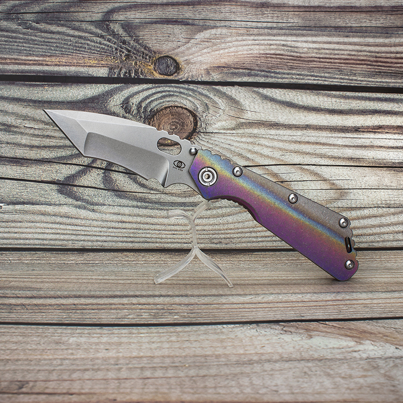 

EVIL EYES custom folding knife SMF CC #49 fashionable titanium handle high hardness m390 blade strong outdoor equipment tactical tools campi