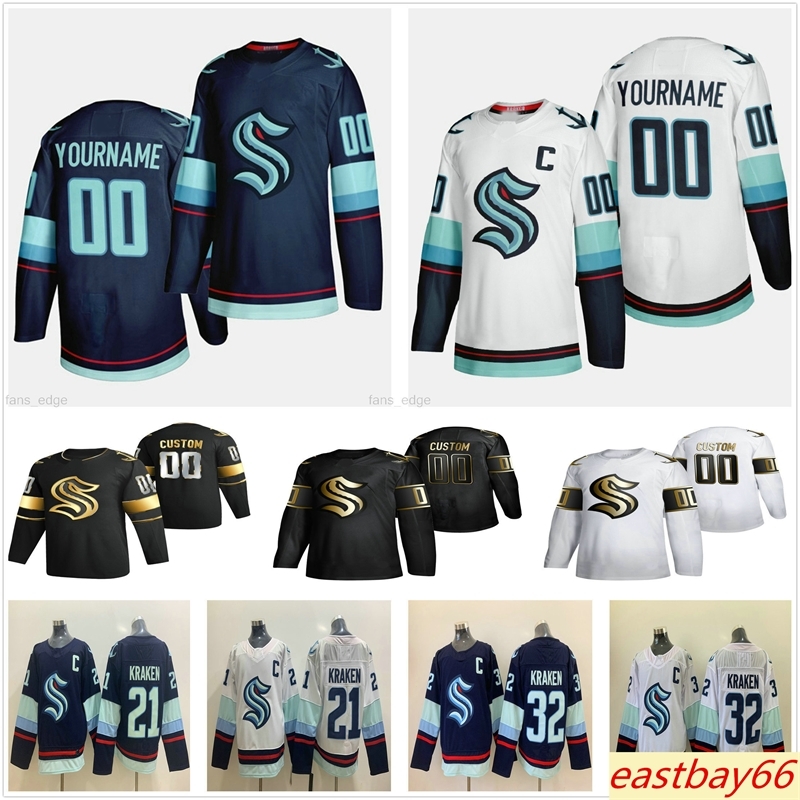 

Custom Men Women Kids Youth 2021 Seattle Kraken Ice Hockey Jersey 32th New Team Home Away 32 Kraken 21 Kraken Stitched Hockey Jerseys, Black;red