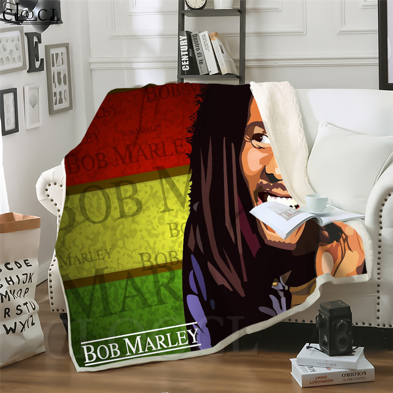 

CLOOCL Hot Reggae Bob Marley 3D Print Casual Style Air Conditioning Blanket Sofa Teens Bedding Throw Blanket Plush Quilt