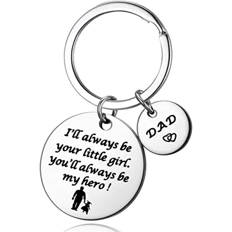 

Keychains I'll Always Be Your Little Girl, You Will My Hero DAD Keychain Father Daughter Key Ring For Father's Day Gift