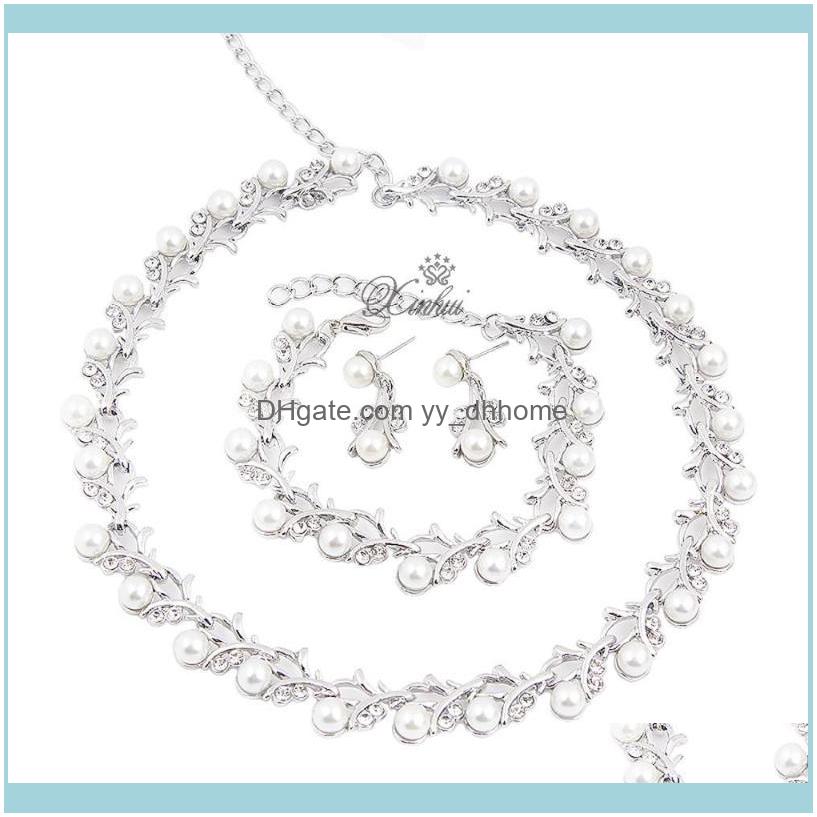 

Earrings Sets Jewelryearrings & Necklace Colle Pearl Jewelry Set For Women Bracelet Party Fashion Valentines Day Gift Elegant Drop Delivery, As pic