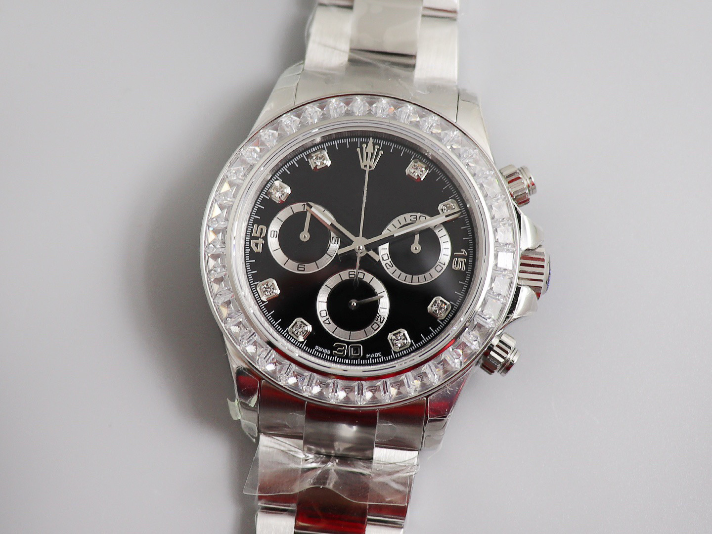 

Mens Watches JH CAL.4130 mechanical chronograph movement 40mm diameter case inlaid with 36 bricks luxury watch, 01