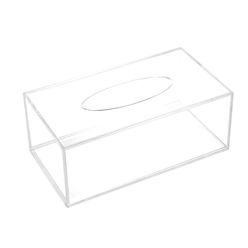 

Tissue Boxes & Napkins Clear Acrylic Box Holder Simple Rectangular Paper Napkin Cointainer Oragnizer For Car Home End Table
