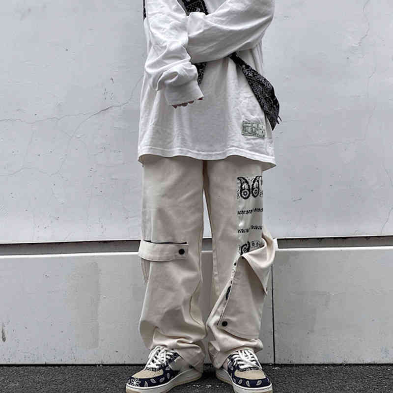

Men's Pants Xinzhou calças masculinas brancas prtas, calça cargo d primavra outono, hip hop, dstacávl, stilo harajuku gótico 9GUW, 1# shoe box
