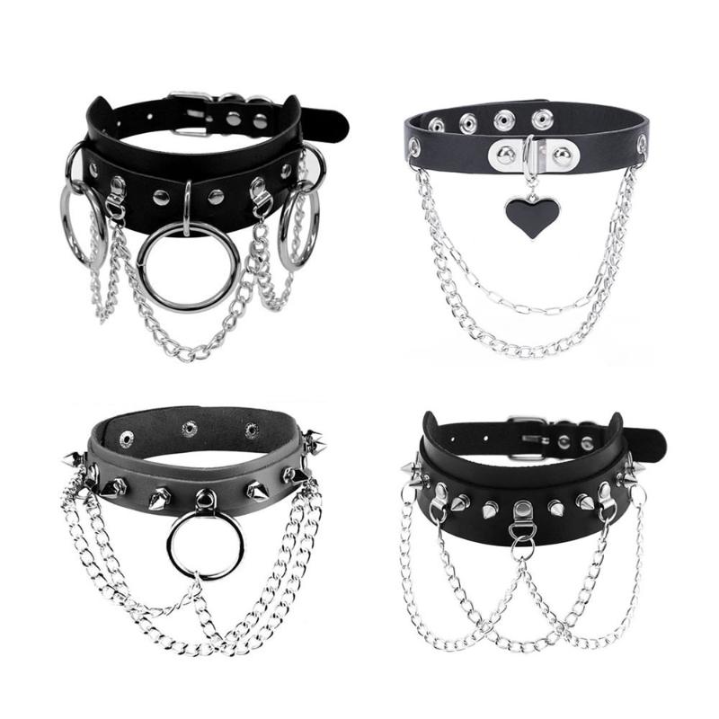 

Chokers Body Accessories Fashion Cosplay Harajuku Punk Gothic Necklace Sexy PU Leather Spike Rock Goth Collar Choker