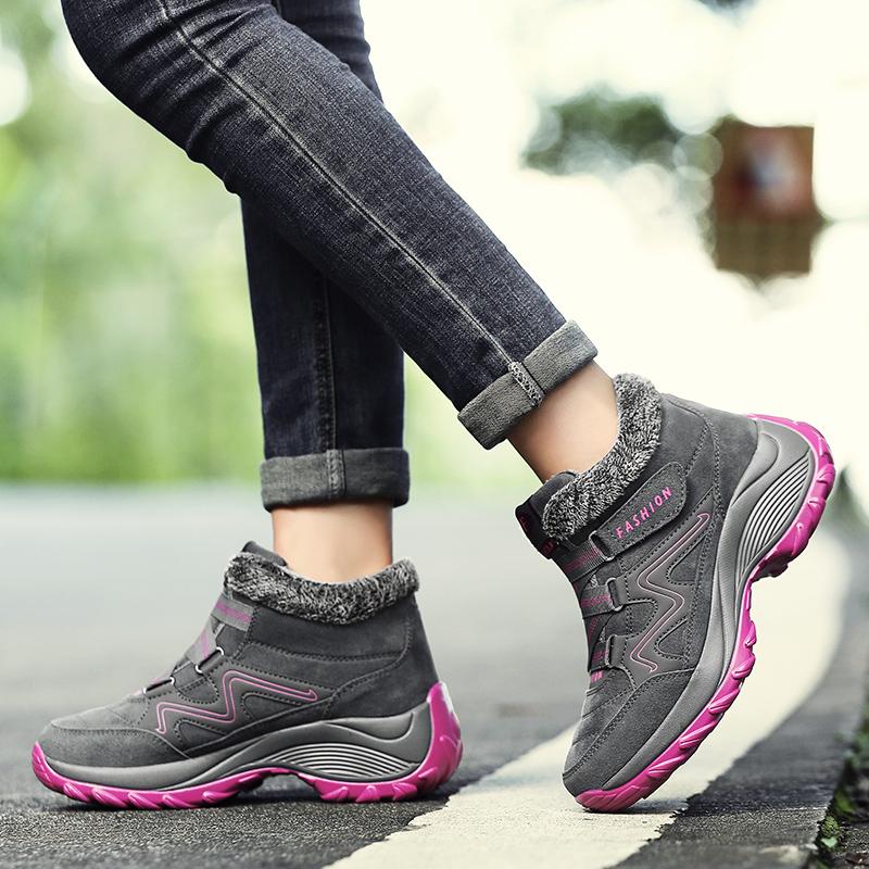 

Boots Winter Ski And Cashmere Warm Waterproof Non-slip Cotton Shoes Outdoor Snow Women's Sponge Cake, Black