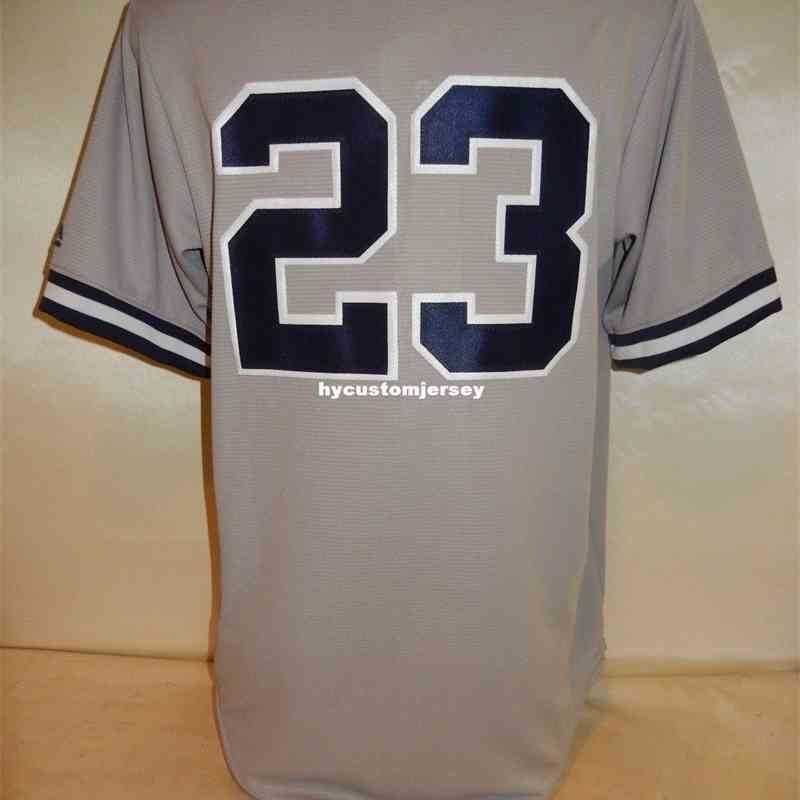 

Cheap custom New York #23 DON MATTINGLY Sewn COOL BASE Baseball Jersey GRAY New Mens stitched jerseys Big And Tall SIZE XS-6XL For sale, Black